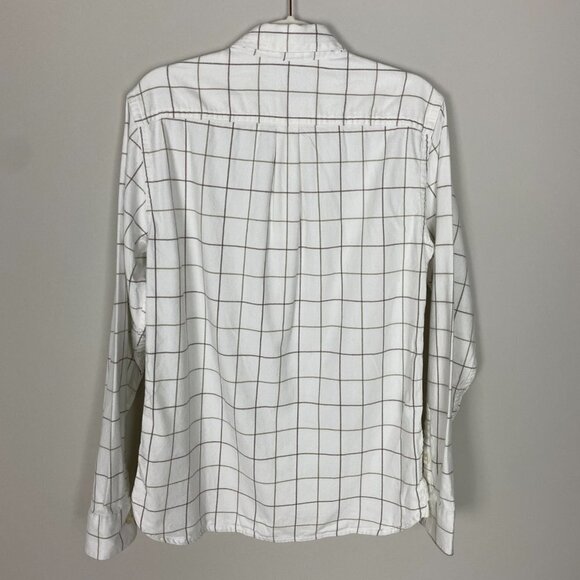 Everlane The Brushed Flannel Shirt Window Pane Button Down Long Sleeve White M - Picture 6 of 7
